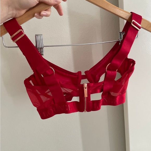 NWOT Lounge Luna Red Lingerie Set 32C and small - Picture 6 of 11